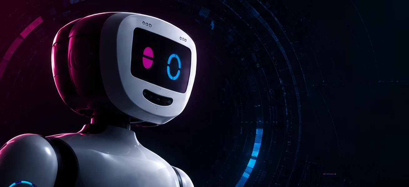 pib.Pro humanoid close-up with head display and sensors